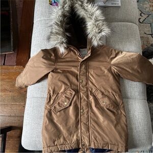 Crewcuts Brown Kids Primaloft Jacket with Faux Fur Hood